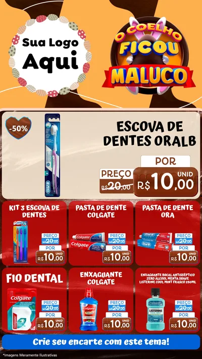 Modelo de Rede Social para Stories com o tema O Coelho Ficou Maluco - Páscoa para Higiene Pessoal