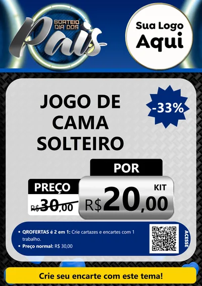 Modelo de Cartaz para Cartaz A4 Vertical com o tema Sorteio Dia Dos Pais para Cama, Mesa e Banho