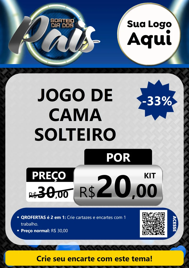 Modelo de Cartaz para Cartaz A4 Vertical com o tema Sorteio Dia Dos Pais para Cama, Mesa e Banho