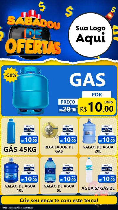 Modelo de Rede Social para Stories com o tema Sabadou de Ofertas para Água e gás