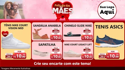 Modelo de TV para TV Horizontal com o tema Feliz Dia Das Mães para Calçados