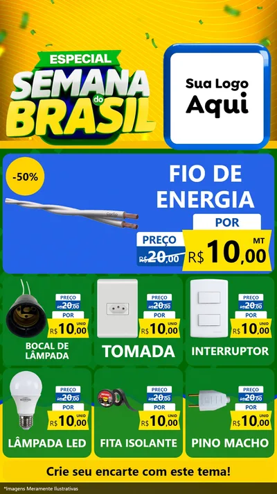 Modelo de Rede Social para Stories com o tema Especial Semana do Brasil para Materiais Elétricos
