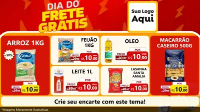Modelo de TV para TV Horizontal com o tema Dia do Frete Grátis para Supermercado