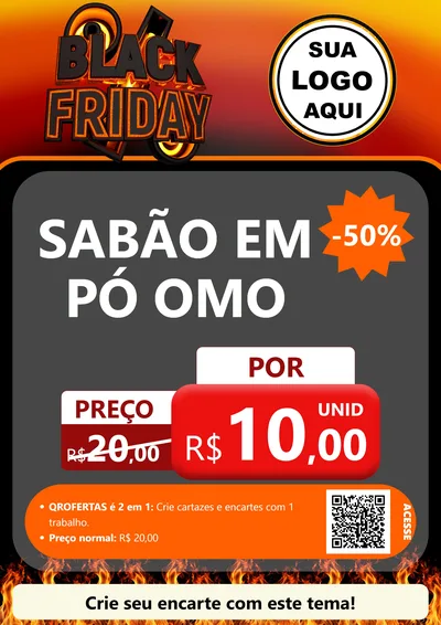 Modelo de Cartaz para Cartaz A4 Vertical com o tema Black Friday para Produtos de Limpeza