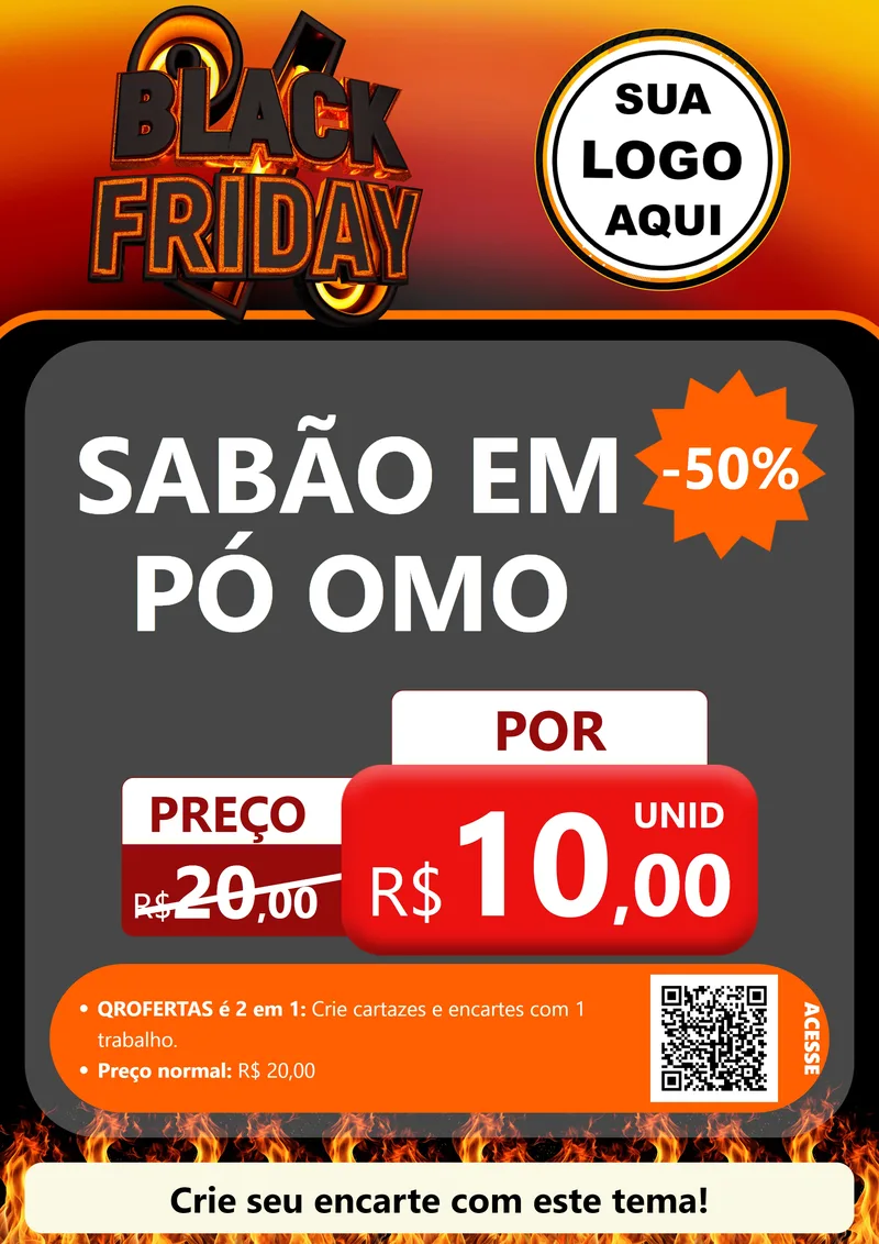 Modelo de Cartaz para Cartaz A4 Vertical com o tema Black Friday para Produtos de Limpeza