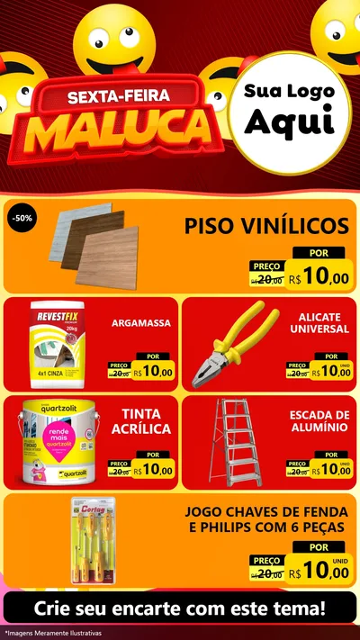 Modelo de TV para TV Vertical com o tema Sexta-feira Maluca para Material para Construção