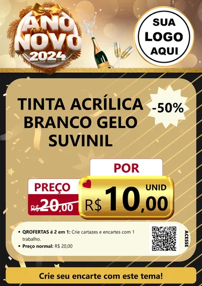 Modelo de Cartaz para Cartaz A4 Vertical com o tema Feliz Ano Novo 2027 para Tintas e Ferramentas