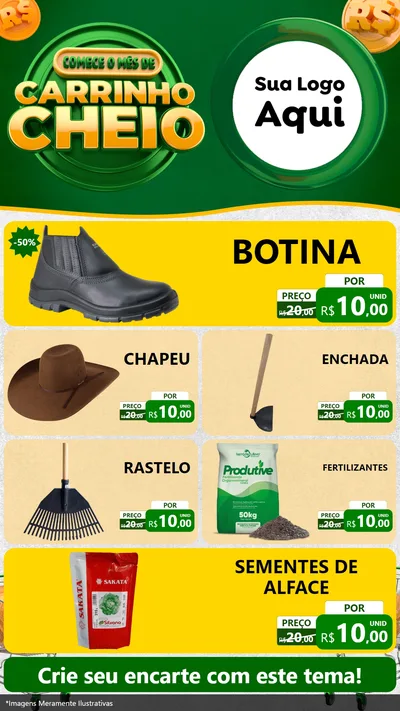 Modelo de TV para TV Vertical com o tema Carrinho Cheio para Agropecuária