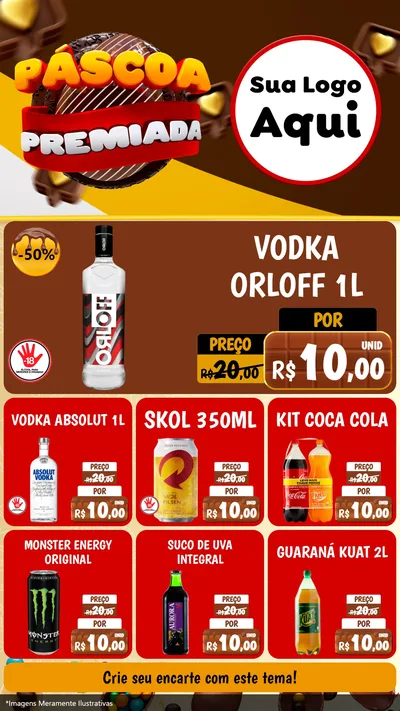 Modelo de Rede Social para Stories com o tema Páscoa Premiada para Distribuidora de bebidas
