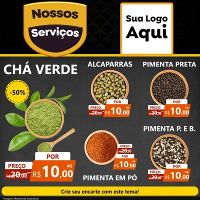 Modelo de Rede Social para Feed Facebook com o tema Nossos Serviços para Produtos Naturais