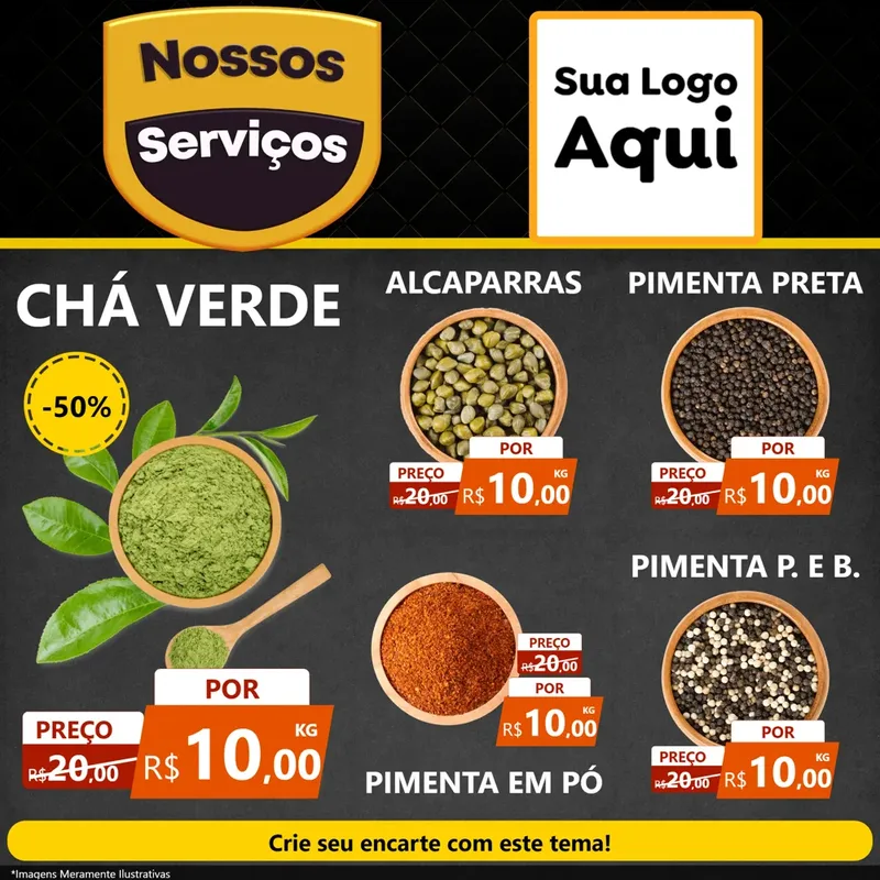 Modelo de Rede Social para Feed Facebook com o tema Nossos Serviços para Produtos Naturais