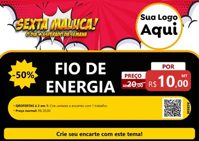 Modelo de Cartaz para Cartaz A4 Horizontal com o tema Sexta Maluca! para Materiais Elétricos