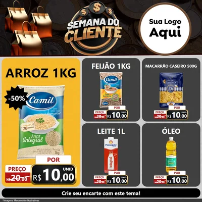 Modelo de Rede Social para Feed Facebook com o tema Semana do Cliente para Supermercado