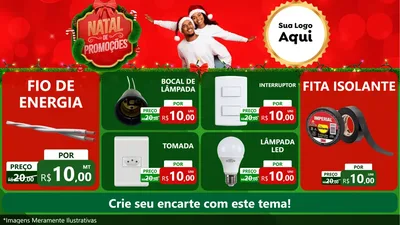 Modelo de TV para TV Horizontal com o tema Natal de Promoções para Materiais Elétricos
