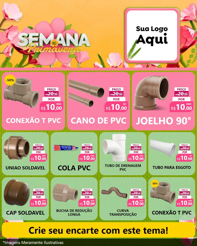 Modelo de Rede Social para Feed Instagram com o tema Semana da Primavera para Tubos e conexões