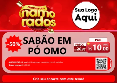 Modelo de Cartaz para Cartaz A4 Horizontal com o tema Semana dos namorados para Produtos de Limpeza