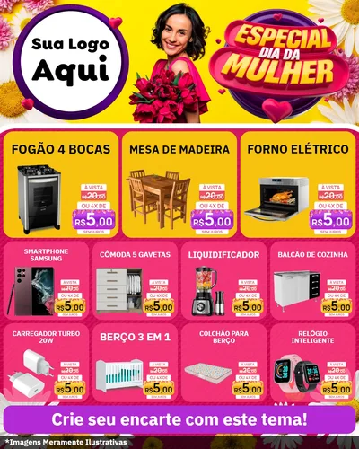 Modelo de Rede Social para Feed Instagram com o tema Especial Dia da Mulher para Móveis e Eletro