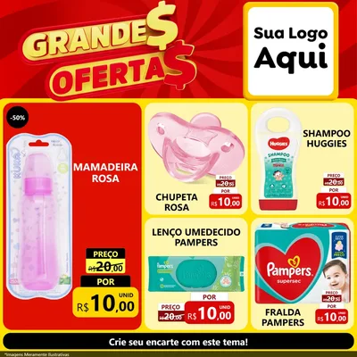 Modelo de Rede Social para Feed Facebook com o tema Grandes Ofertas para Bebês