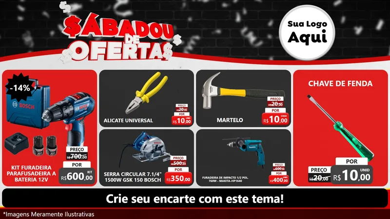 Modelo de TV para TV Horizontal com o tema Sabadou de Ofertas para Maquinas e Ferramentas