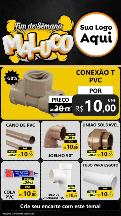 Modelo de Rede Social para Stories com o tema Fim de Semana Maluco para Tubos e conexões