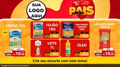 Modelo de TV para TV Horizontal com o tema Mês Dos Pais para Supermercado