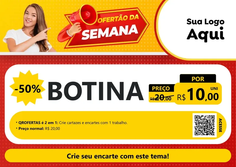 Modelo de Cartaz para Cartaz A4 Horizontal com o tema Ofertão da Semana para Agropecuária