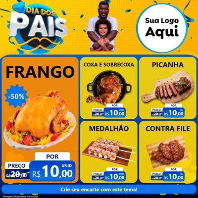 Modelo de Rede Social para Feed Facebook com o tema Dia dos Pais para Assados