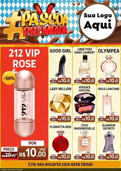 Modelo de Encarte para Encarte A4 Vertical com o tema Páscoa Premiada para Perfumes