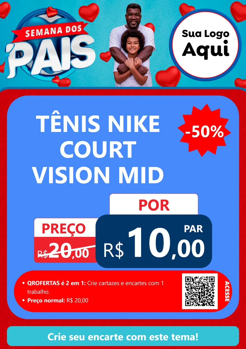 Modelo de Cartaz para Cartaz A4 Vertical com o tema Semana Dos Pais para Calçados