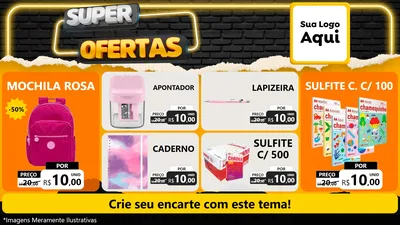 Modelo de TV para TV Horizontal com o tema Super Ofertas para Papelaria