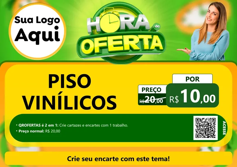 Modelo de Cartaz para Cartaz A4 Horizontal com o tema Hora da Oferta para Material para Construção