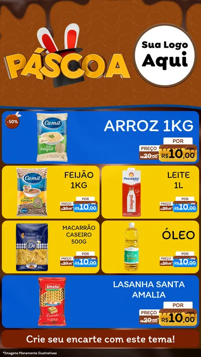 Modelo de TV para TV Vertical com o tema Páscoa para Supermercado