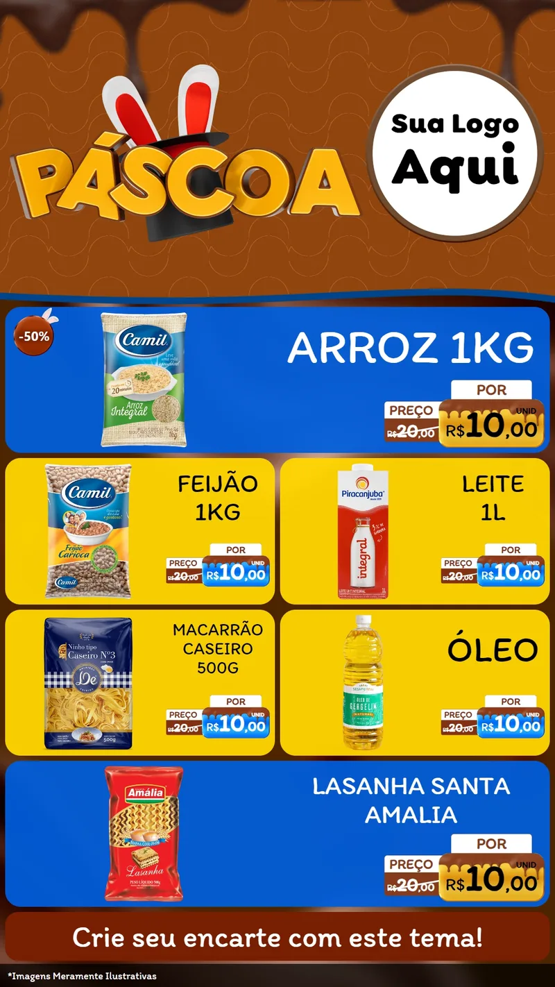 Modelo de TV para TV Vertical com o tema Páscoa para Supermercado