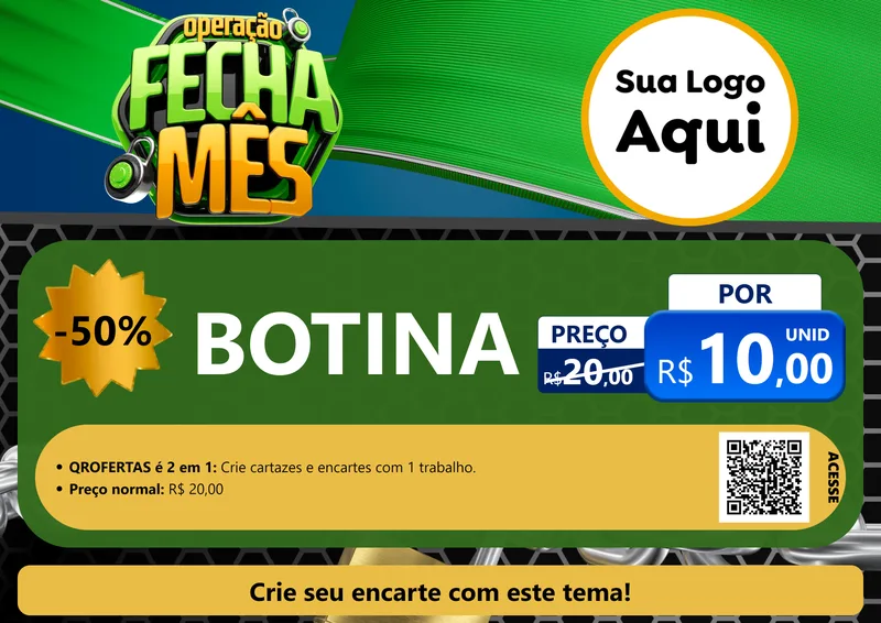 Modelo de Cartaz para Cartaz A4 Horizontal com o tema Operação Fecha Mês para Agropecuária