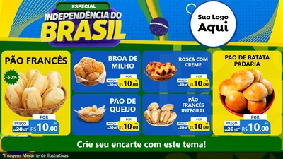 Modelo de TV para TV Horizontal com o tema Especial Independência do Brasil para Padaria