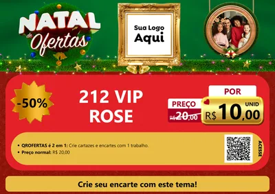 Modelo de Cartaz para Cartaz A4 Horizontal com o tema Natal de Ofertas para Perfumes