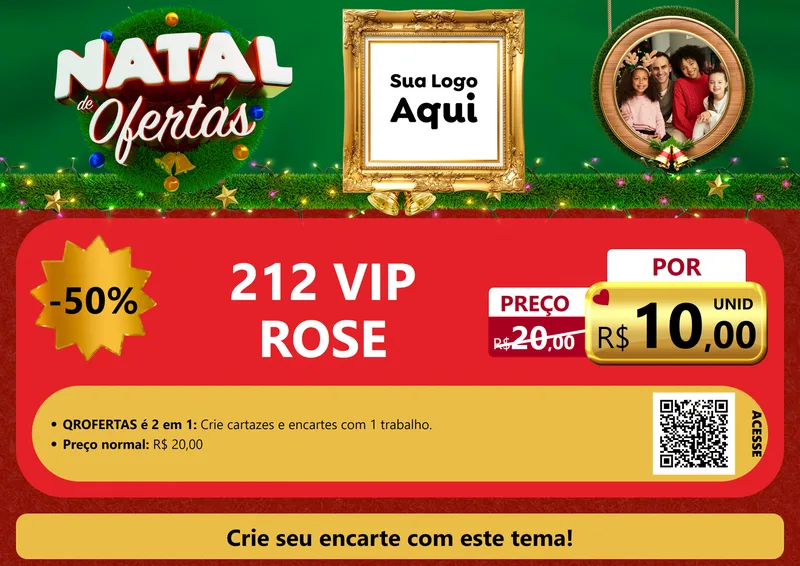 Modelo de Cartaz para Cartaz A4 Horizontal com o tema Natal de Ofertas para Perfumes