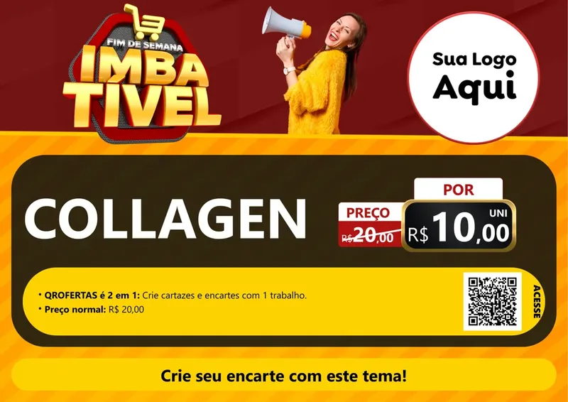 Modelo de Cartaz para Cartaz A4 Horizontal com o tema Fim de Semana Imbatível para Suplementos alimentares