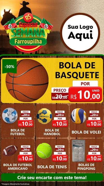 Modelo de Rede Social para Stories com o tema Especial Semana Farroupilha para Artigos Esportivos