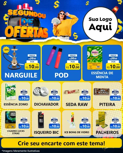 Modelo de Rede Social para Feed Instagram com o tema Segundou de Ofertas para Tabacaria