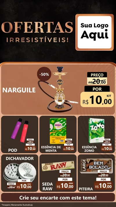 Modelo de Rede Social para Stories com o tema Ofertas Irresistíveis! para Tabacaria