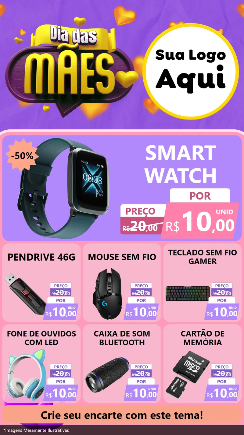Modelo de Rede Social para Stories com o tema Dia das Mães para Informática
