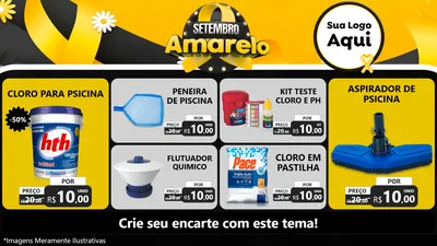 Modelo de TV para TV Horizontal com o tema Setembro Amarelo para Produtos para Piscina