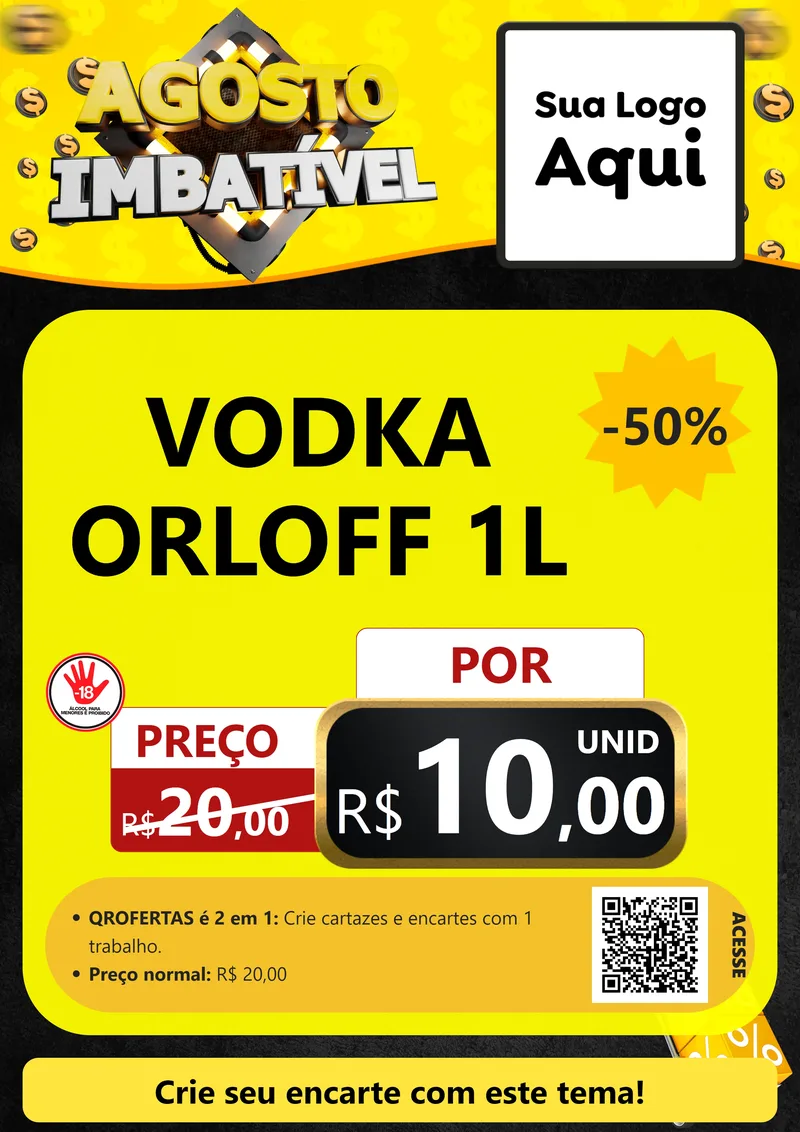 Modelo de Cartaz para Cartaz A4 Vertical com o tema Agosto Imbatível para Distribuidora de bebidas