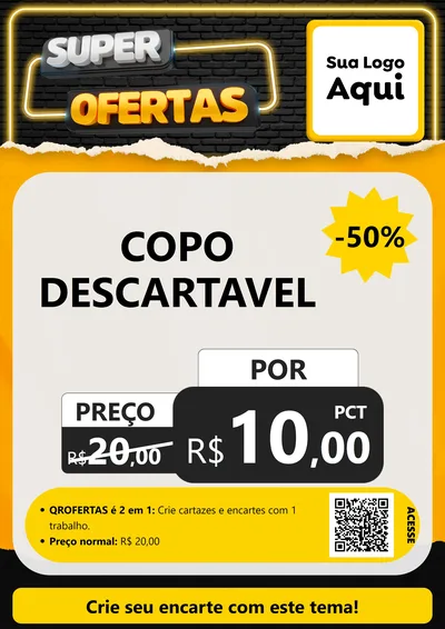 Modelo de Cartaz para Cartaz A4 Vertical com o tema Super Ofertas para Embalagens