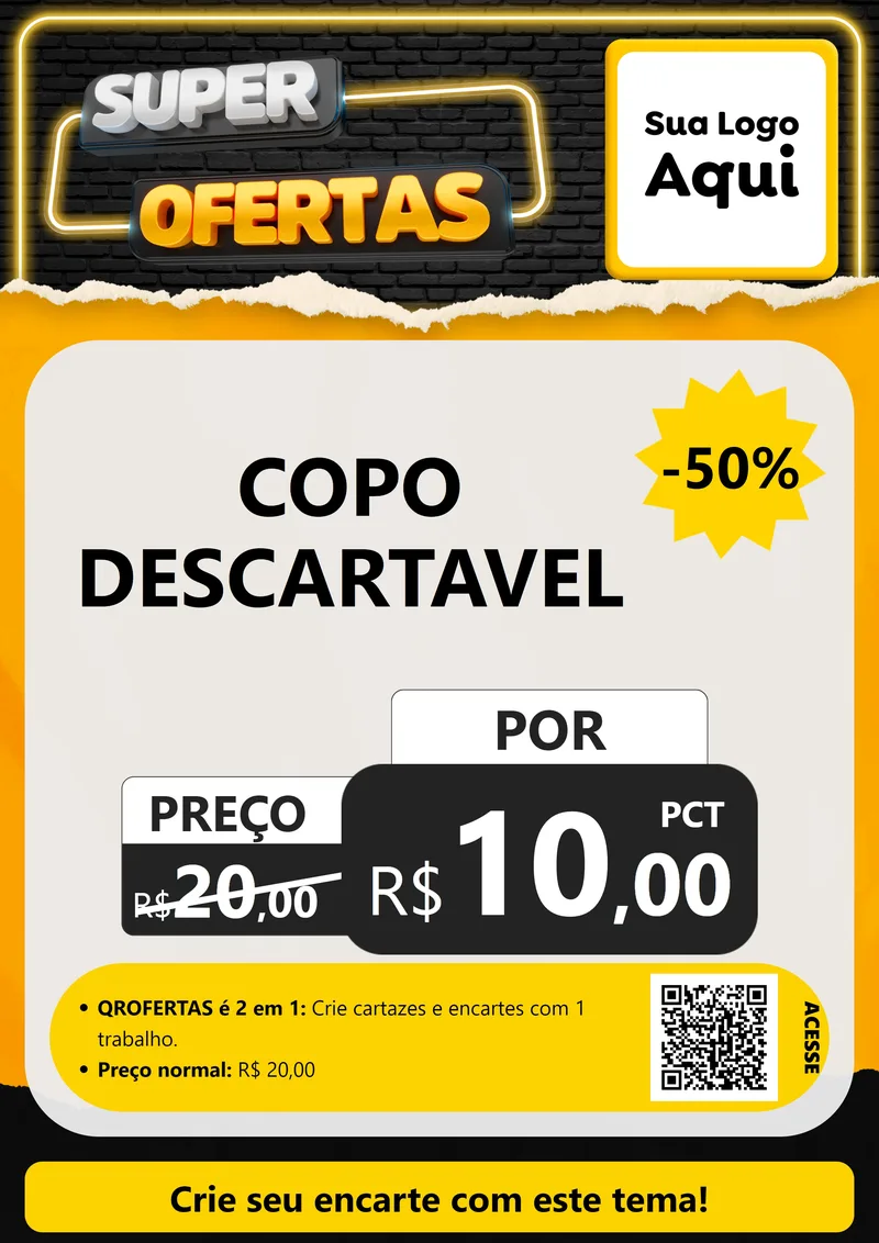 Modelo de Cartaz para Cartaz A4 Vertical com o tema Super Ofertas para Embalagens