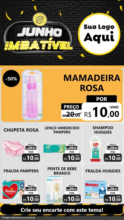Modelo de Rede Social para Stories com o tema Junho Imbatível para Bebês