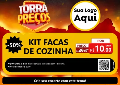 Modelo de Cartaz para Cartaz A4 Horizontal com o tema Torra Preços para Utilidades Domésticas