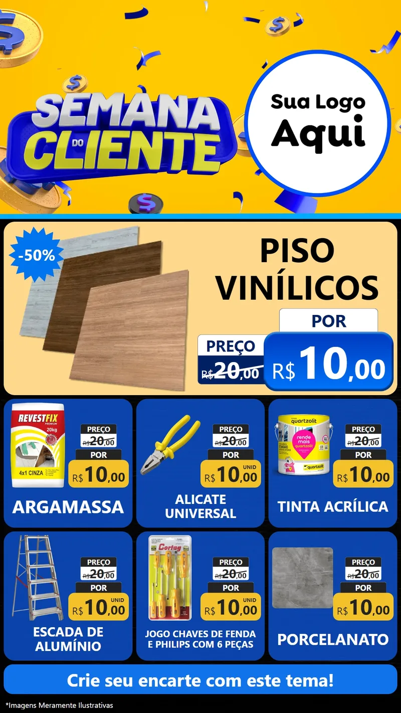 Modelo de Rede Social para Stories com o tema Semana do Cliente para Material para Construção