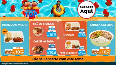 Modelo de TV para TV Horizontal com o tema Janeiro Top para Restaurante